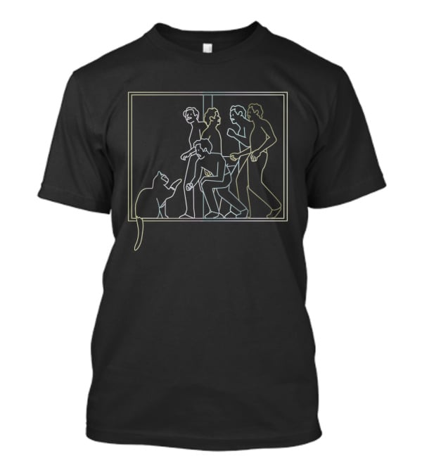 Cat Sitting On Windowsill David Bowie Aladdin Sane T-Shirt