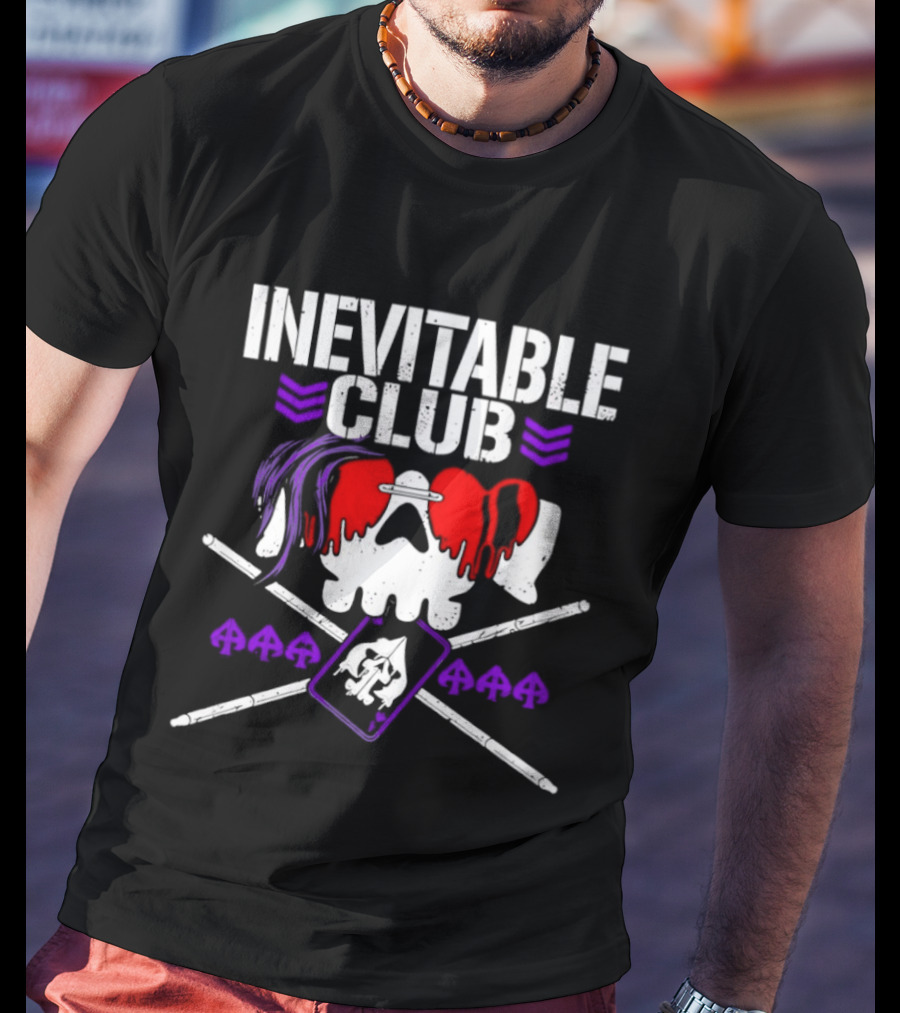 Inevitable Club Skull Red Purple Suplex Wrestling T-Shirt