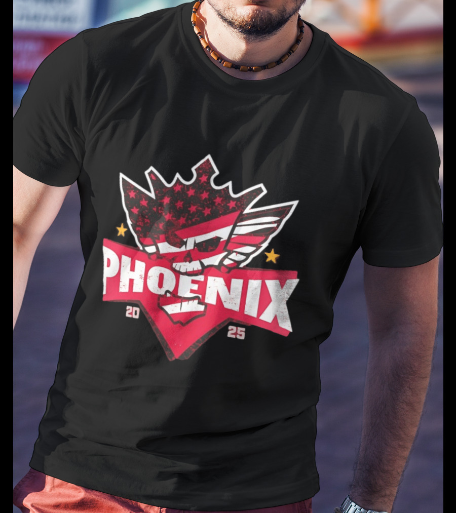 Cody Rhodes Phoenix Nightmare 2025 WWE Star Stripes Skull T-Shirt