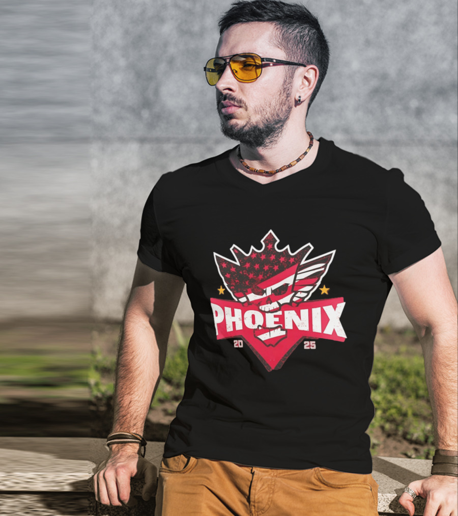 Cody Rhodes Phoenix Nightmare 2025 WWE Star Stripes Skull T-Shirt