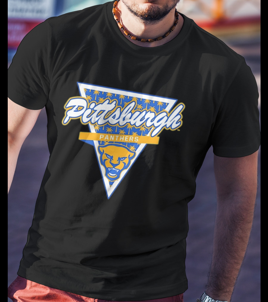 Pittsburgh Panthers Football Palm Tree Triangle T-Shirt