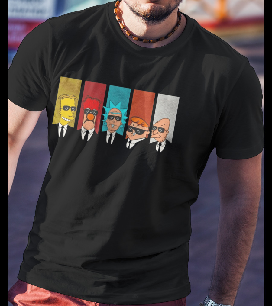 Professor Frink Beaker Rick Sanchez Dexter And Professor Hubert Farnsworth X Reservoir Dogs Reservoir Scientists T-Shirt