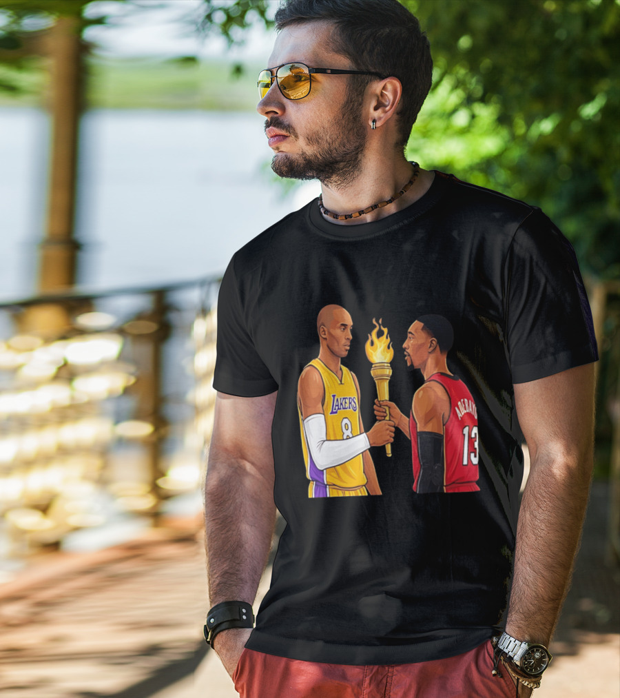 Kobe Lakers Number 8 Passing Torch To Adebayo Number 13 Basketball Moment T-Shirt
