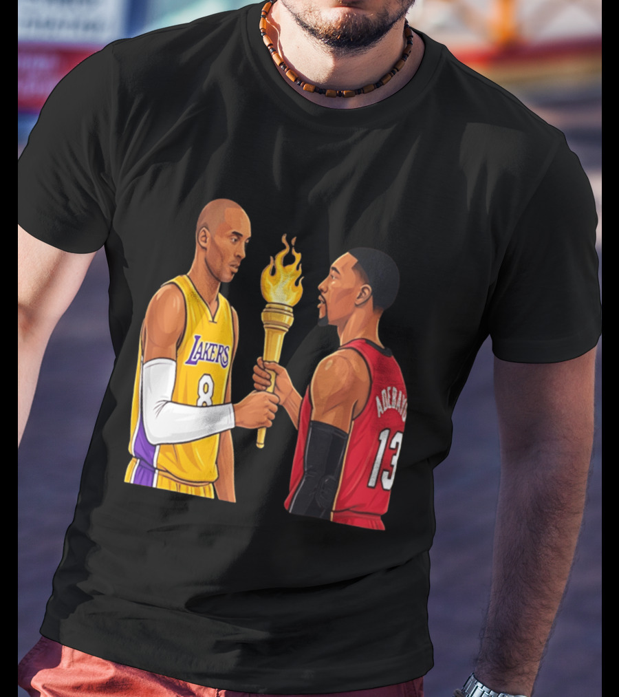 Kobe Lakers Number 8 Passing Torch To Adebayo Number 13 Basketball Moment T-Shirt