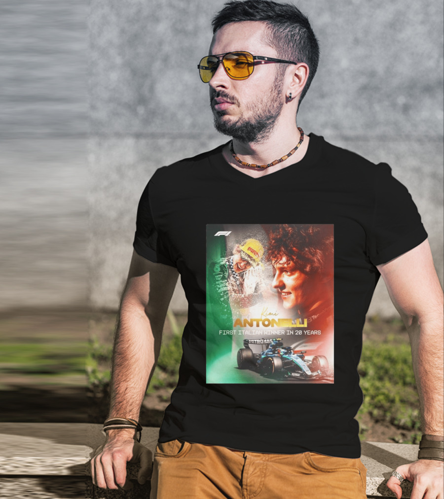 F1 Kimi Antonelli First Italian Winner In 20 Years T-Shirt