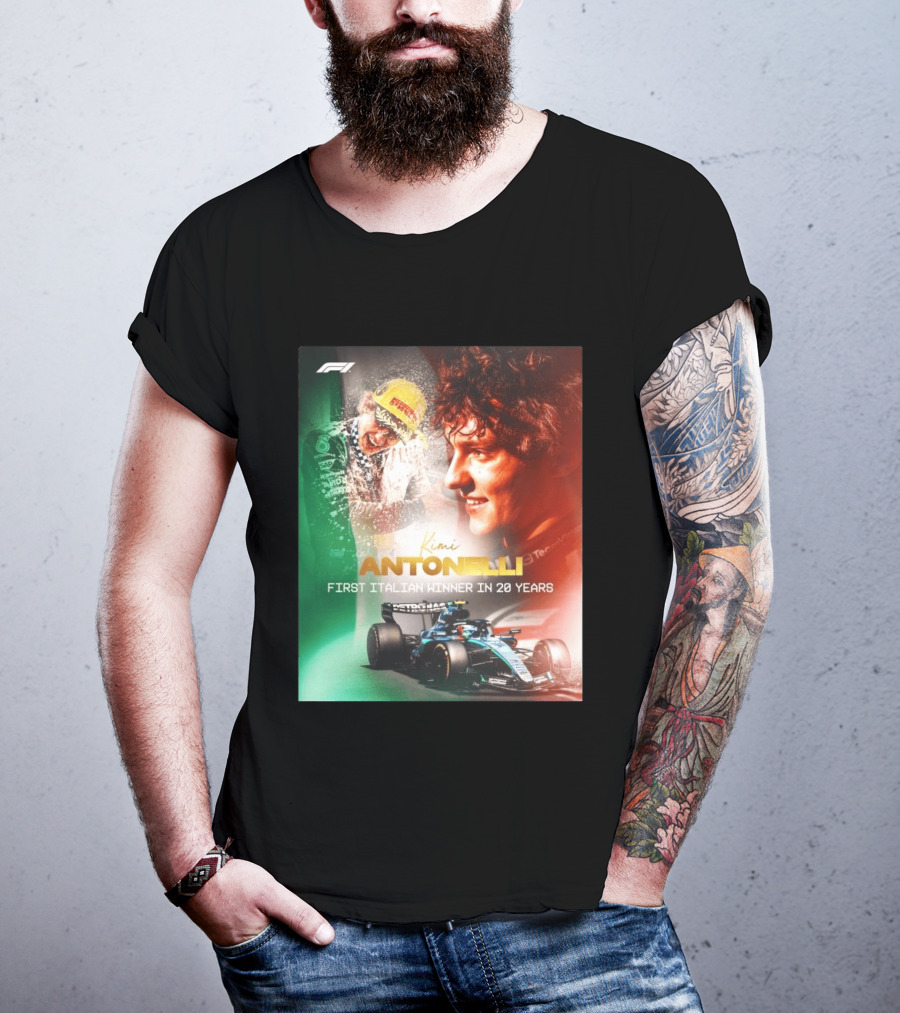 F1 Kimi Antonelli First Italian Winner In 20 Years T-Shirt