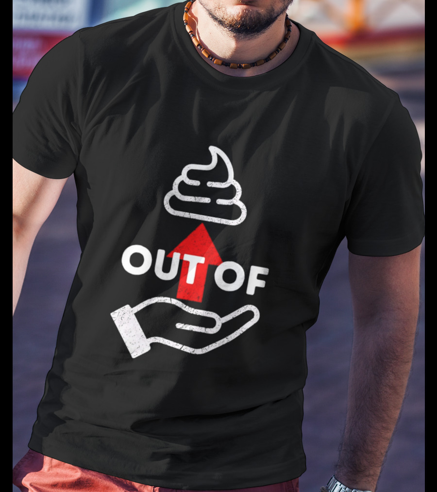 Poop Emoji Hand Gesture Out Of Luck Up Arrow T-Shirt