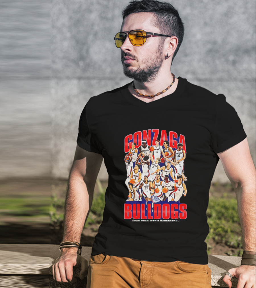 Gonzaga Bulldogs Men's Basketball March Madness 2026 Team Collage T-Shirt
