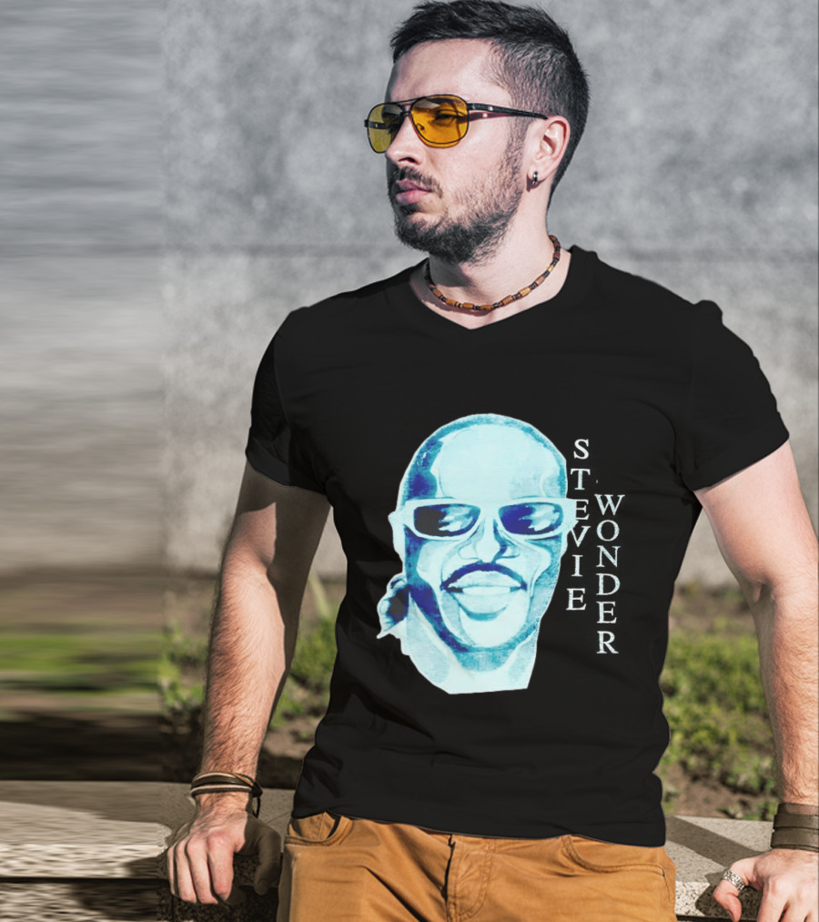 Stevie Wonder Signed Sealed Delivered Blue T-Shirt