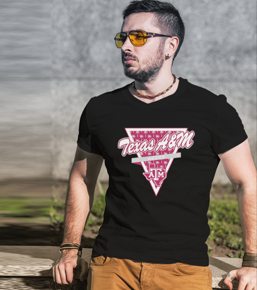 Texas A&M Aggies Football Palm Tree Triangle T-Shirt