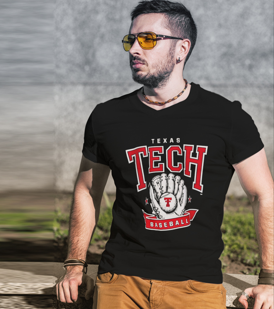 Texas Tech Baseball Glove Red Raiders T-Shirt