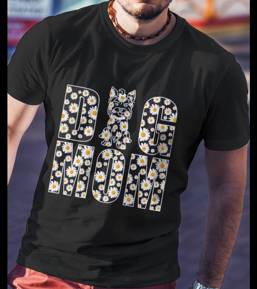 Dog Mom Daisy Pattern Love For Animal Lovers T-Shirt