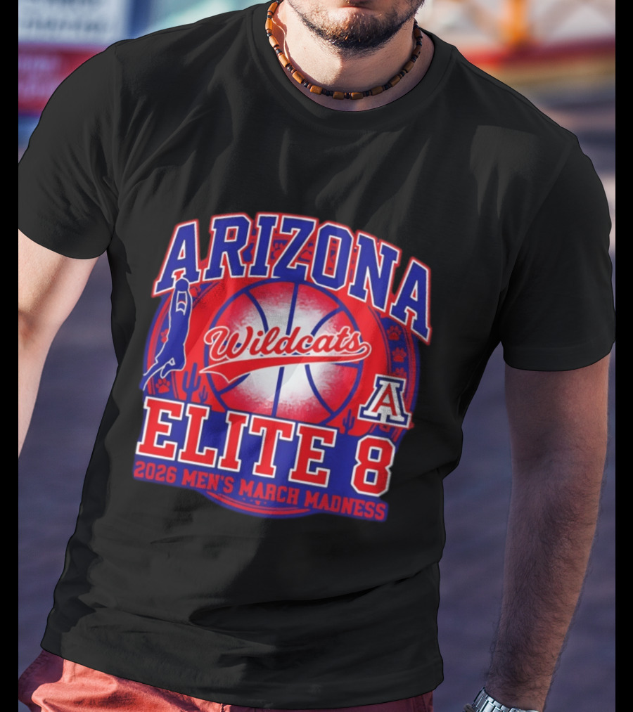 Arizona Wildcats Elite 8 2026 Men's March Madness Basketball T-Shirt