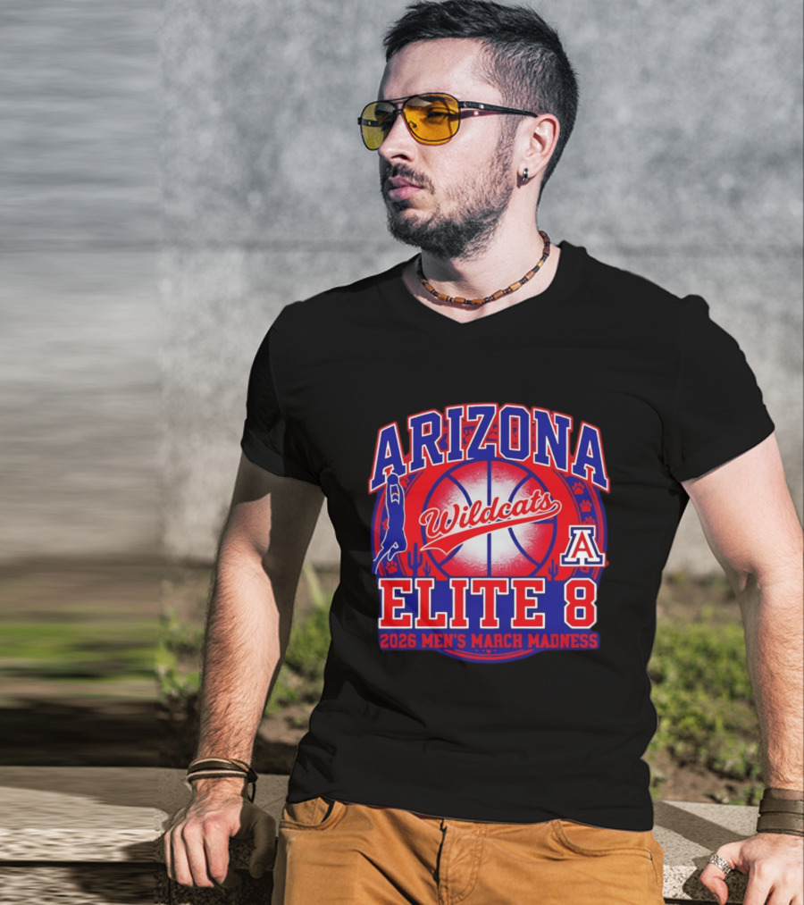 Arizona Wildcats Elite 8 2026 Men's March Madness Basketball T-Shirt