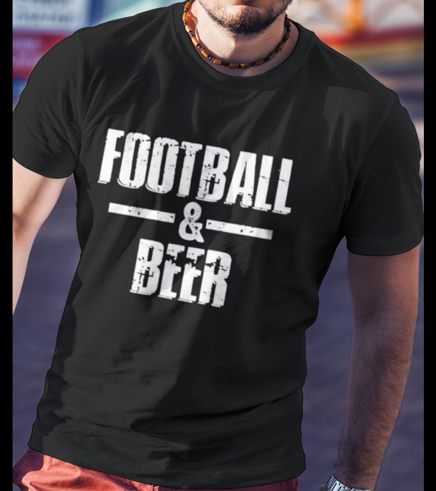 Football And Beer Drinking Entertainment T-Shirt