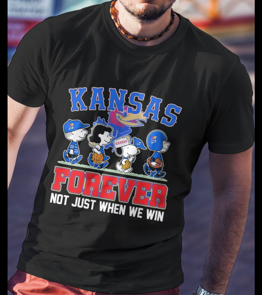 Kansas Jayhawks X Peanuts Abbey Road Forever Not Just When We Win T-Shirt