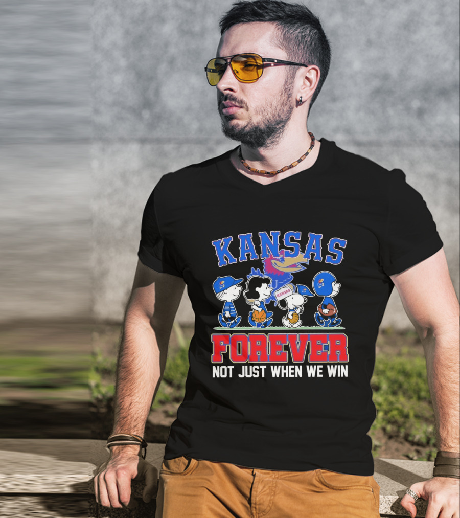Kansas Jayhawks X Peanuts Abbey Road Forever Not Just When We Win T-Shirt
