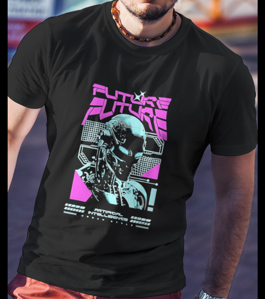 FUTURE FUTURE Cybernetic Robot Head Artificial Intelligence Urban Sci Fi World Cyborg T-Shirt