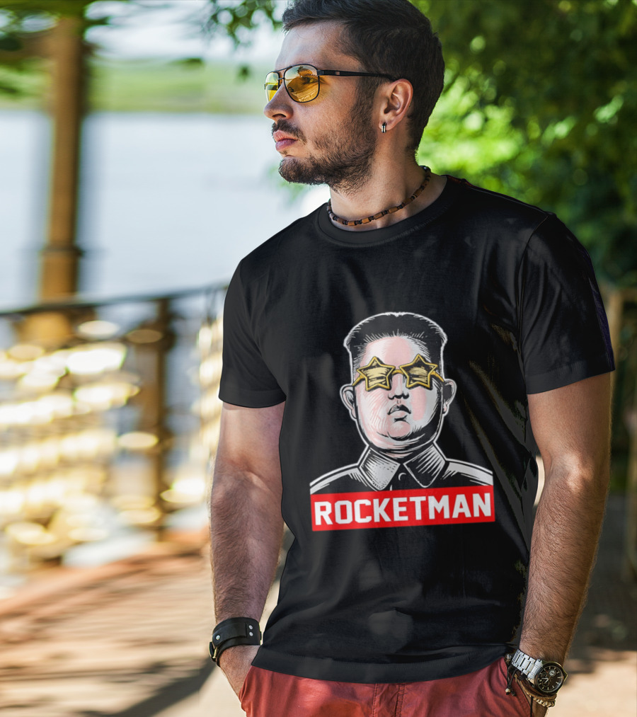 Kim Jong Un Star Glasses Rocketman T-Shirt