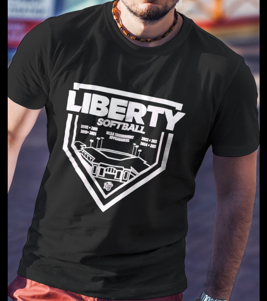 Liberty Softball 2005 2023 Stadium Illustration Tournament Dates T-Shirt