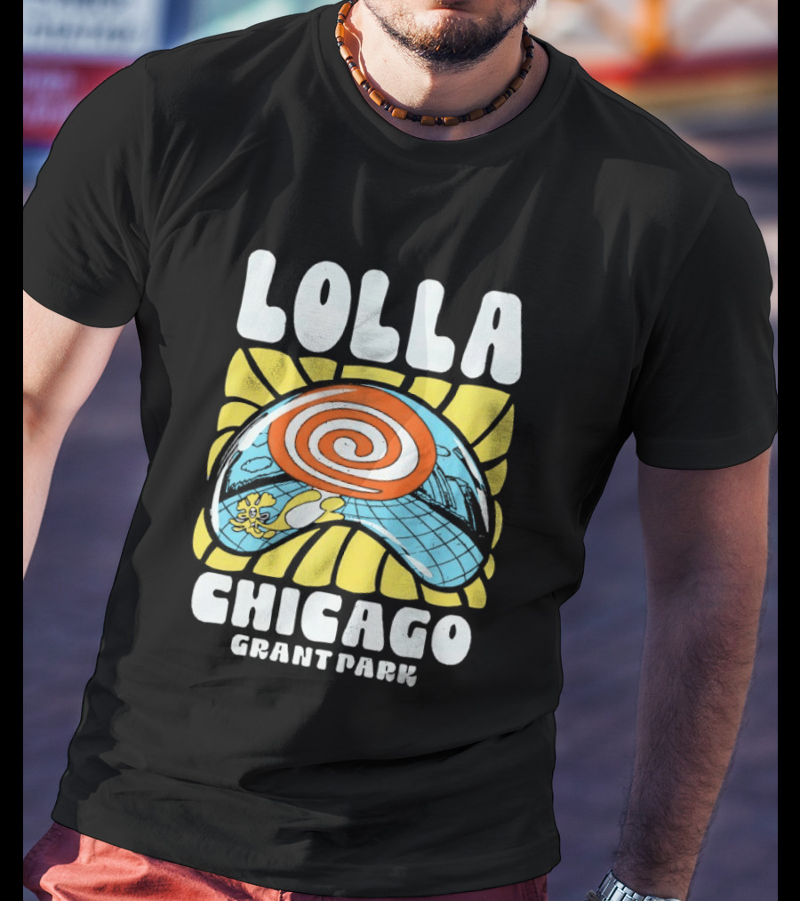 Lolla Chicago Grant Park Swirl Hat Summer Sunburst T-Shirt
