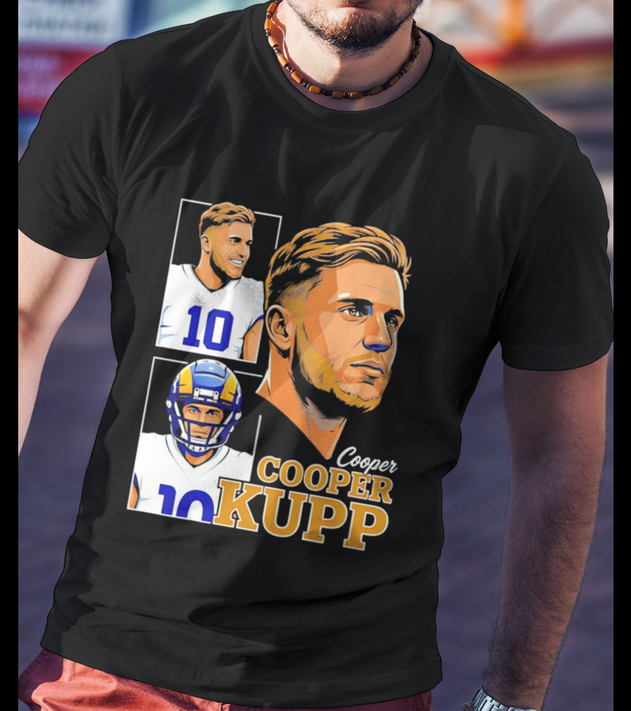 Cooper Kupp Number 10 Los Angeles Rams Football Player Collage 2026 T-Shirt