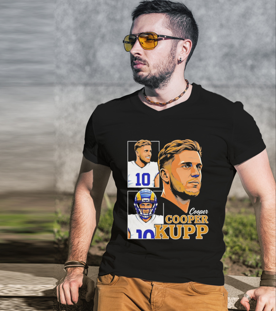 Cooper Kupp Number 10 Los Angeles Rams Football Player Collage 2026 T-Shirt