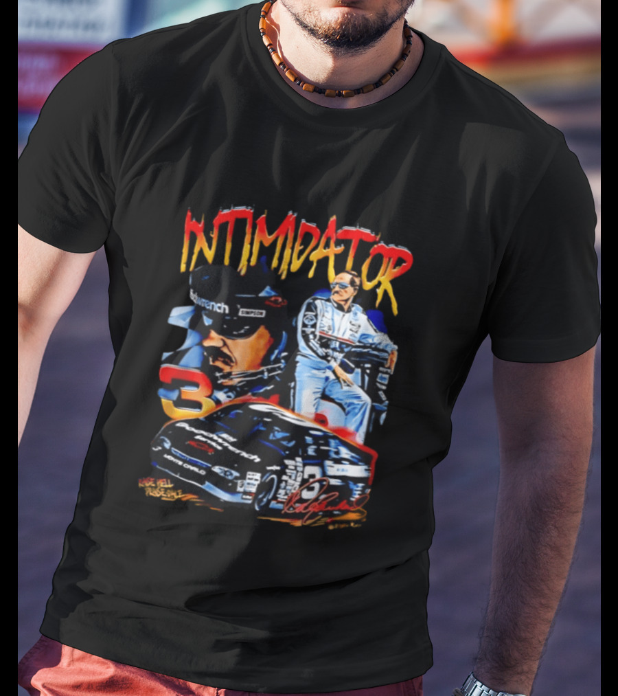 Dale Earnhardt Sr Intimidator NASCAR Racing Legend Number 3 Car Simpson Wrangler T-Shirt