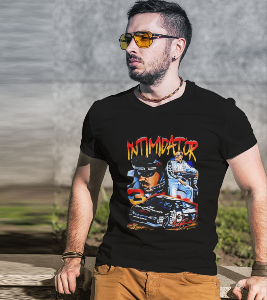 Dale Earnhardt Sr Intimidator NASCAR Racing Legend Number 3 Car Simpson Wrangler T-Shirt