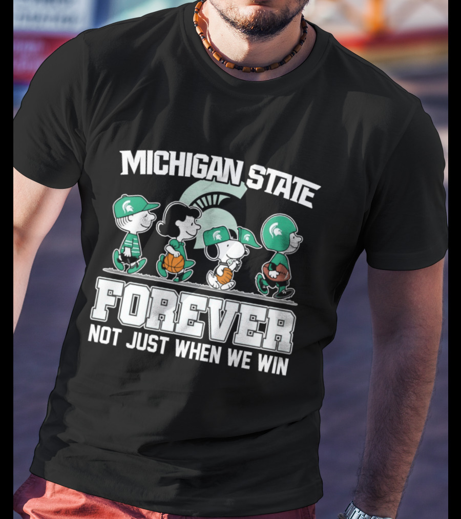 Michigan State Spartans Peanuts Abbey Road Forever Not Just When We Win T-Shirt