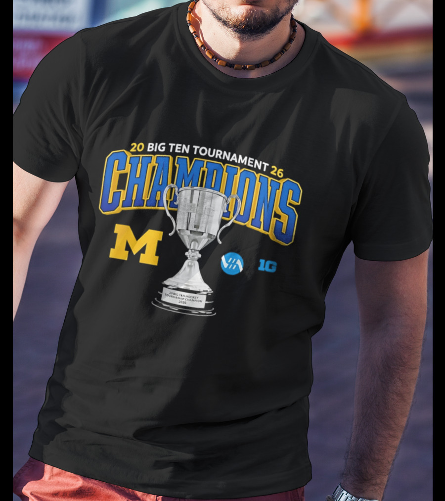 Michigan Wolverines 2026 Big Ten Tournament Champions Trophy T-Shirt