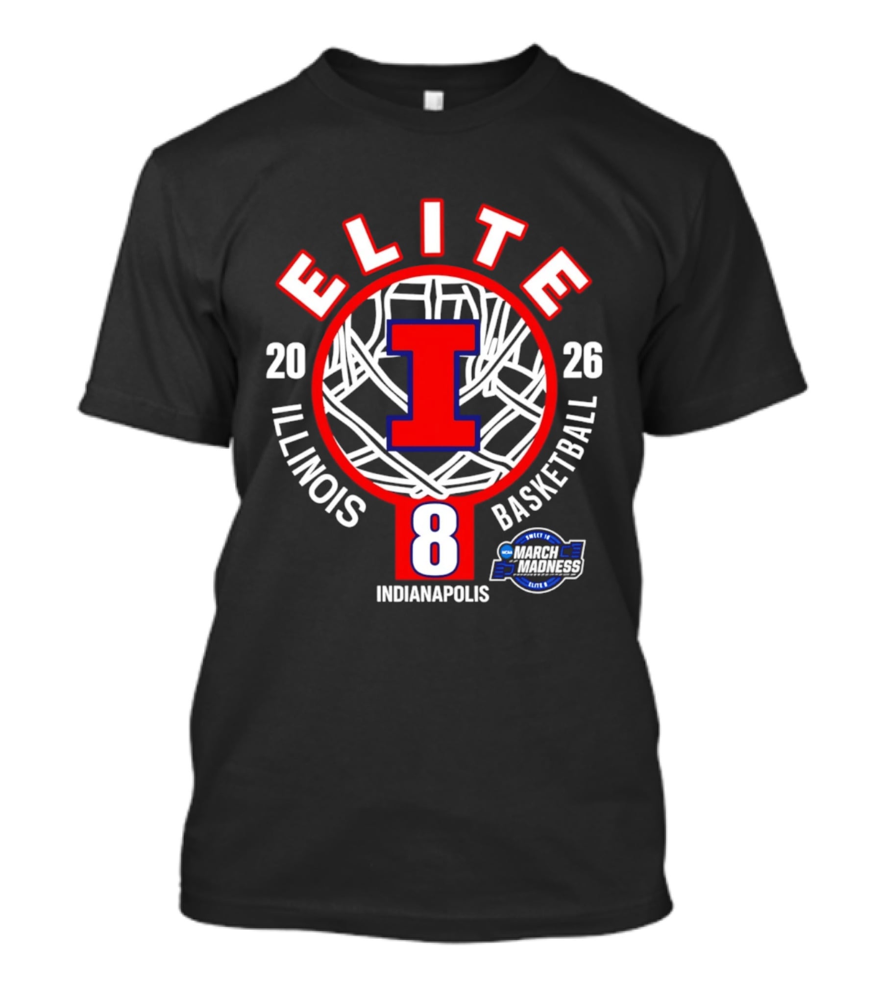 Illinois Fighting Illini Men's Basketball Elite Eight 2026 Indianapolis NCAA March Madness T-Shirt