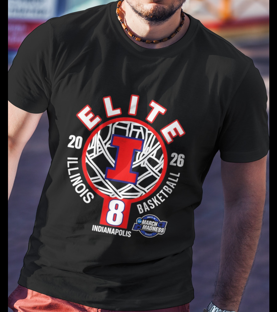 Illinois Fighting Illini Men's Basketball Elite Eight 2026 Indianapolis NCAA March Madness T-Shirt