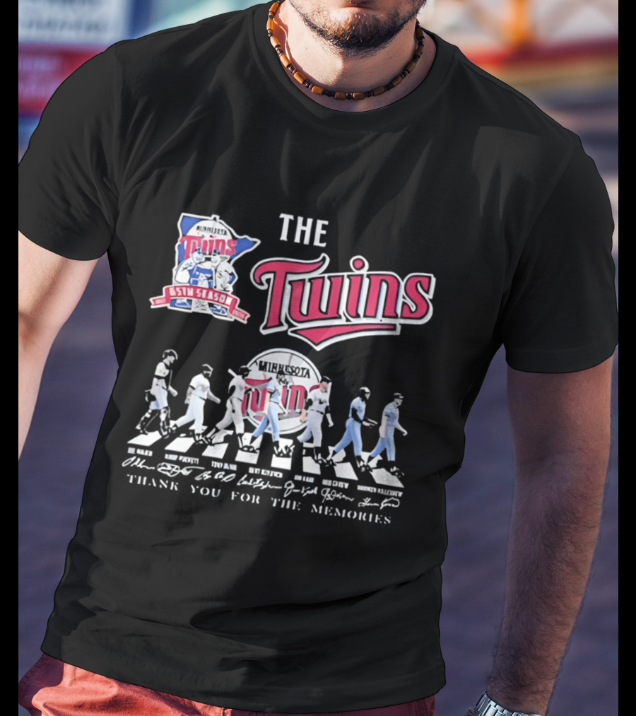 The Twins Minnesota 65th Season Thank You For The Memories Abbey Road Baseball Players T-Shirt