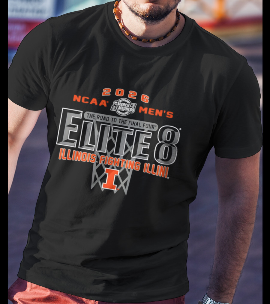 2026 NCAA Men's March Madness Elite 8 Illinois Fighting Illini Final Four Road T-Shirt