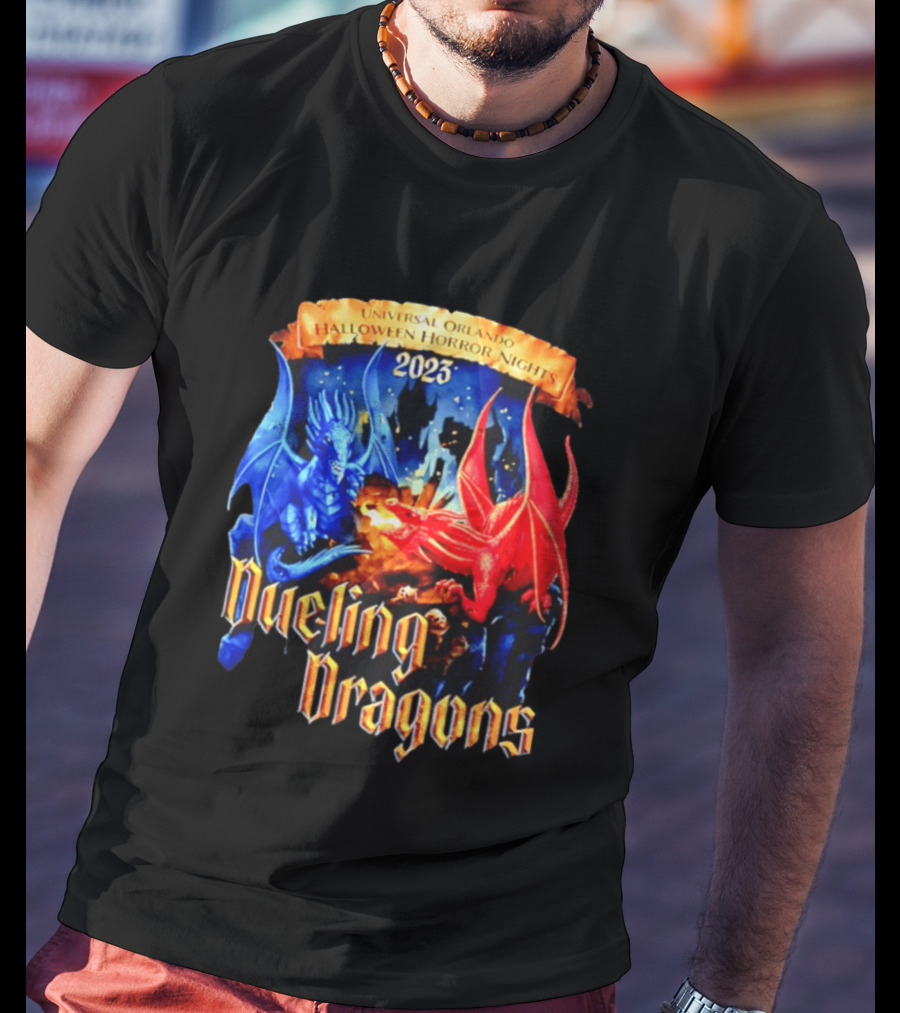 Universal Orlando Halloween Horror Nights 2023 Dueling Dragons T-Shirt