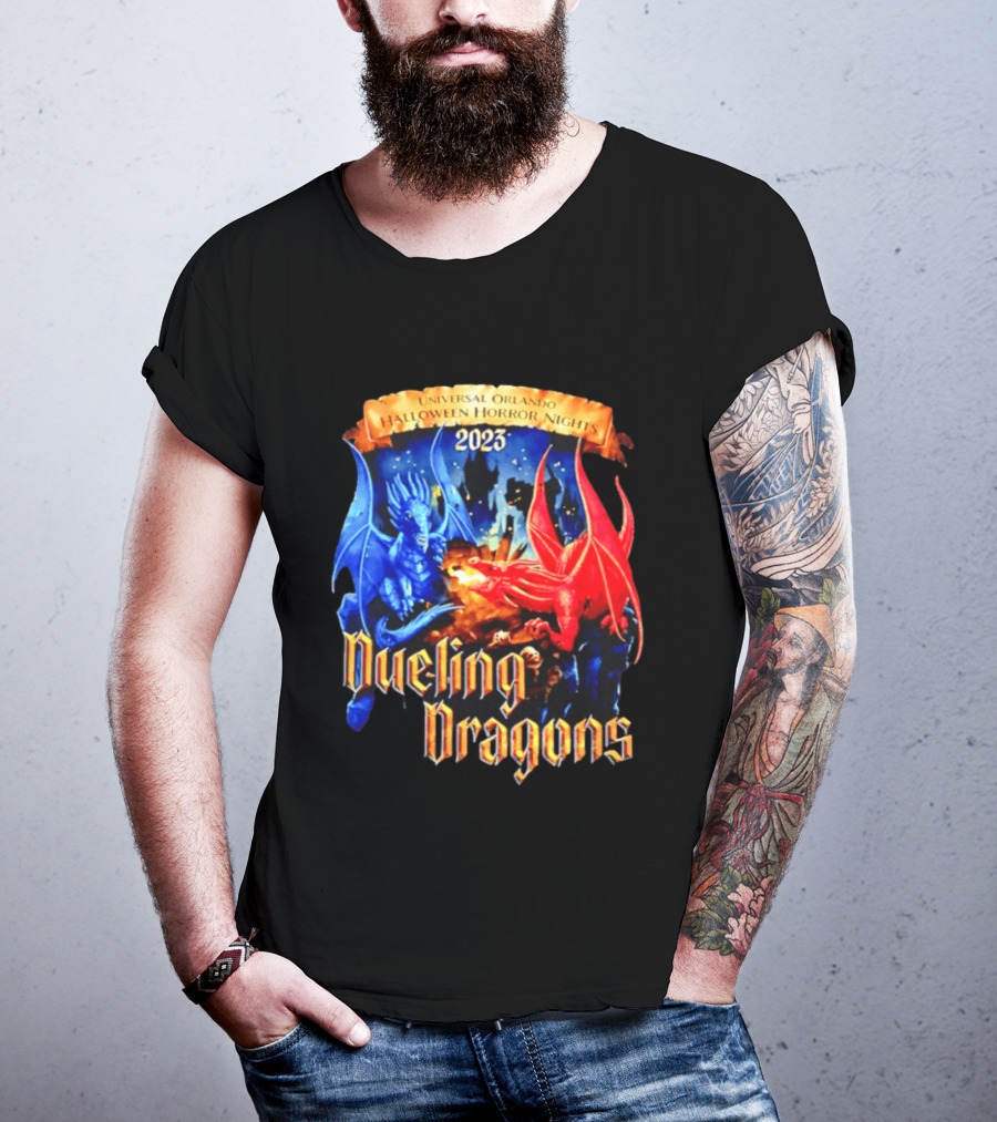 Universal Orlando Halloween Horror Nights 2023 Dueling Dragons T-Shirt