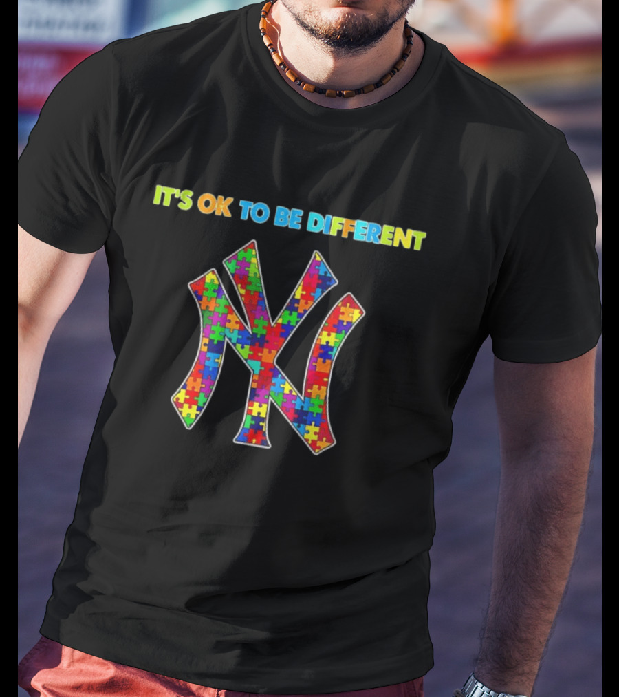 New York Yankees It's OK To Be Different Puzzle T-Shirt
