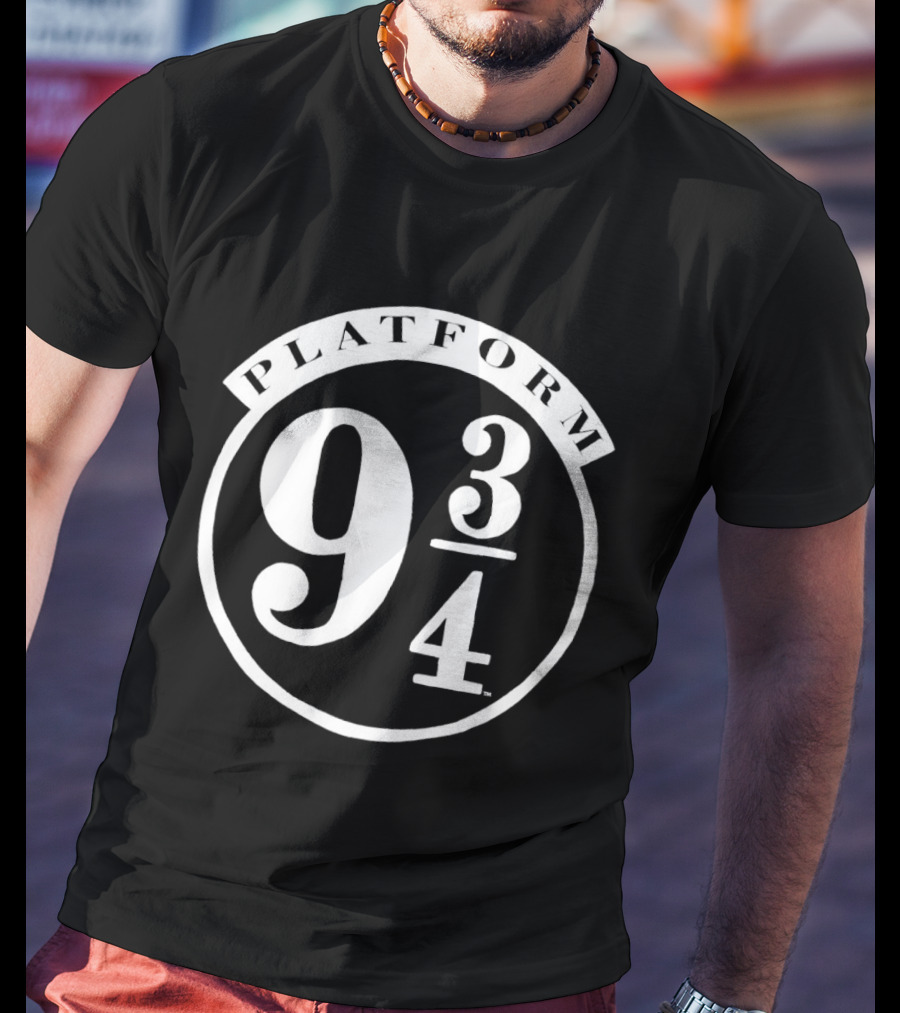 Platform Nine And Three Quarters 9 3/4 Magic Train Station Sign T-Shirt