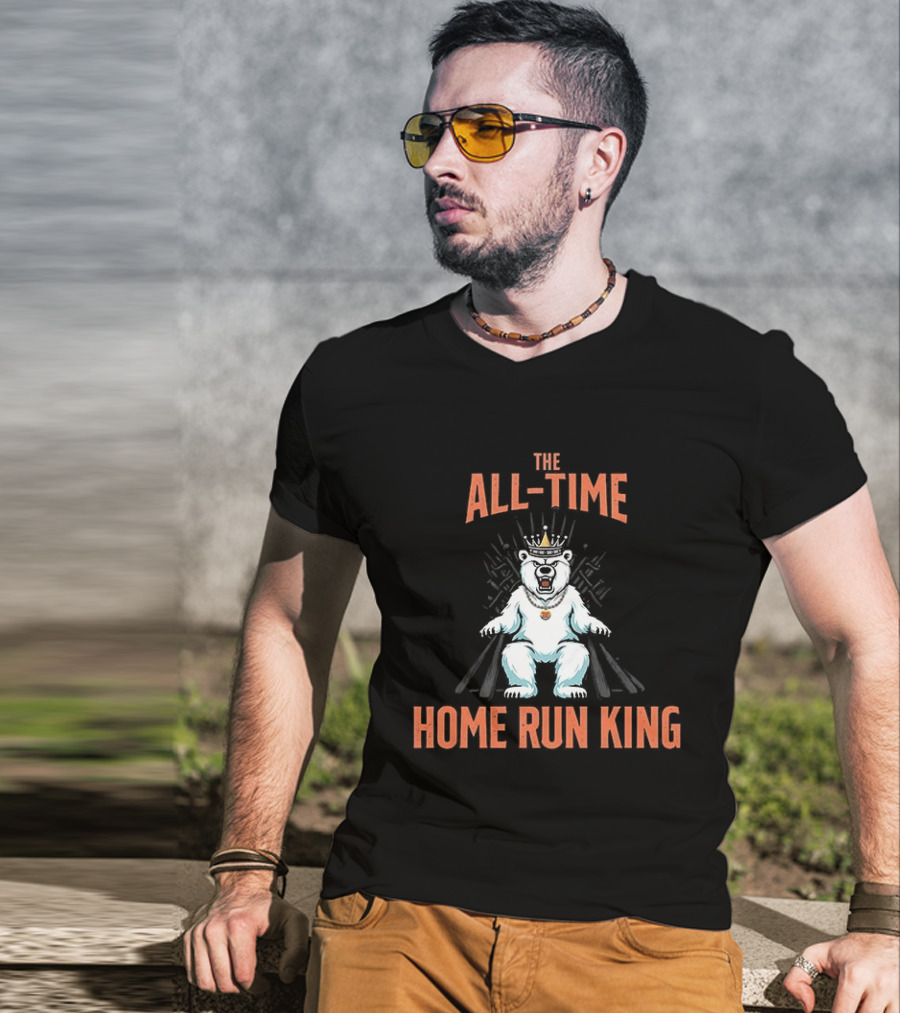 Polar Bear King All Time Home Run King Throne T-Shirt