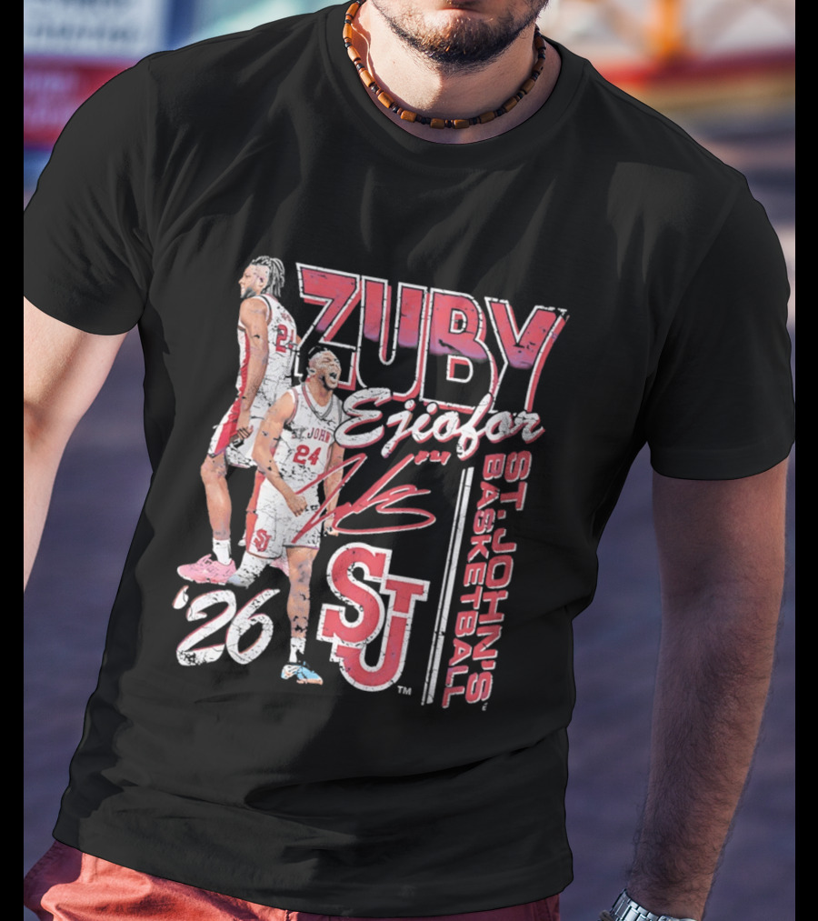 Zuby Ejiofor St. John's Basketball 26 SJ Red Storm 90s T-Shirt