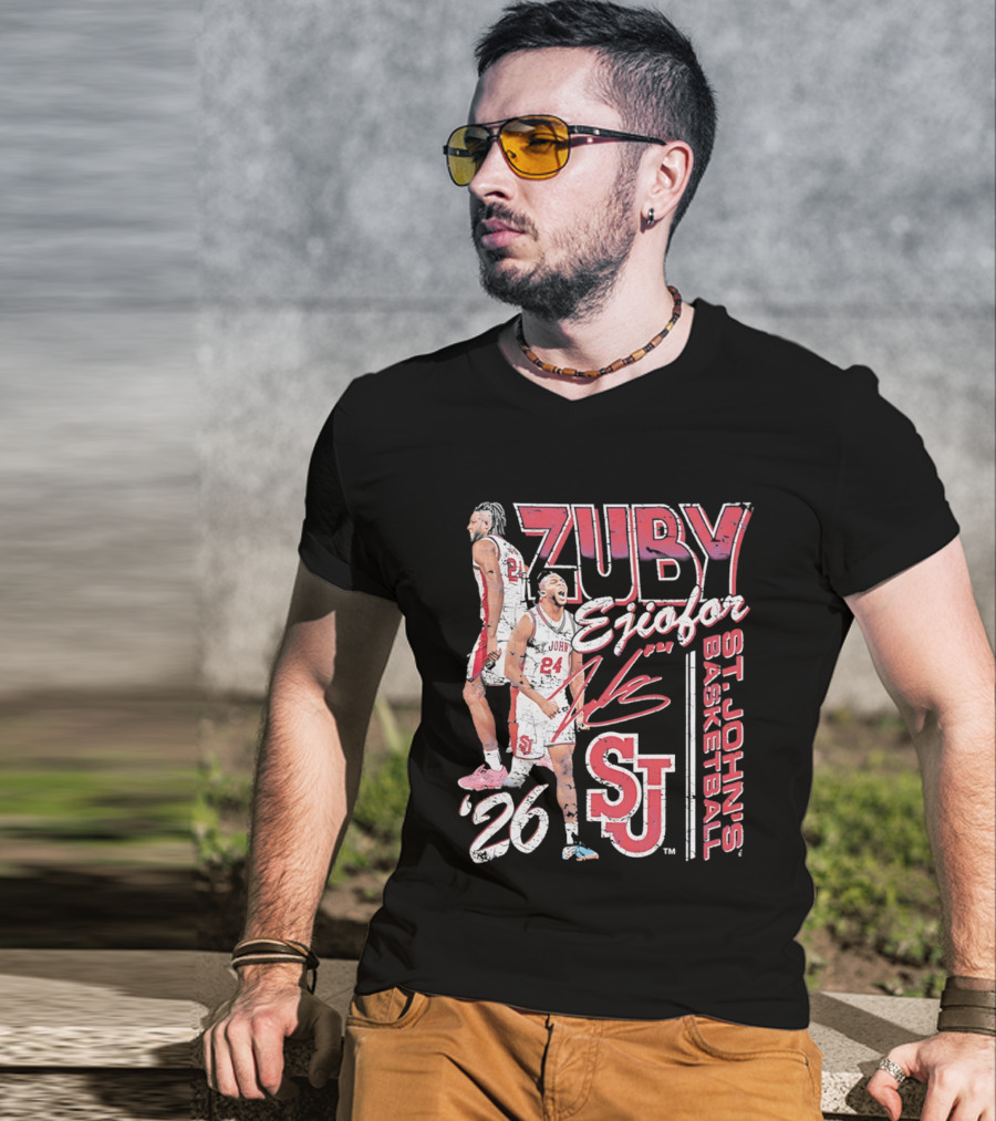 Zuby Ejiofor St. John's Basketball 26 SJ Red Storm 90s T-Shirt
