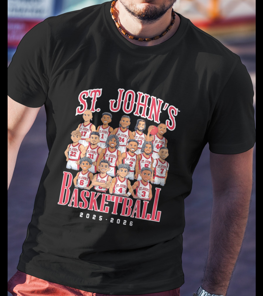 St. John's Basketball 2025 2026 Team Caricature T-Shirt