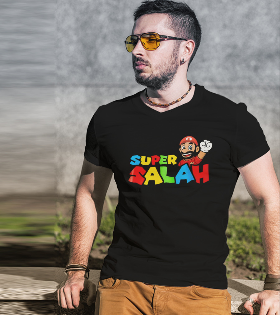 Super Salah Liverpool Fun Mario Gaming Adventure T-Shirt