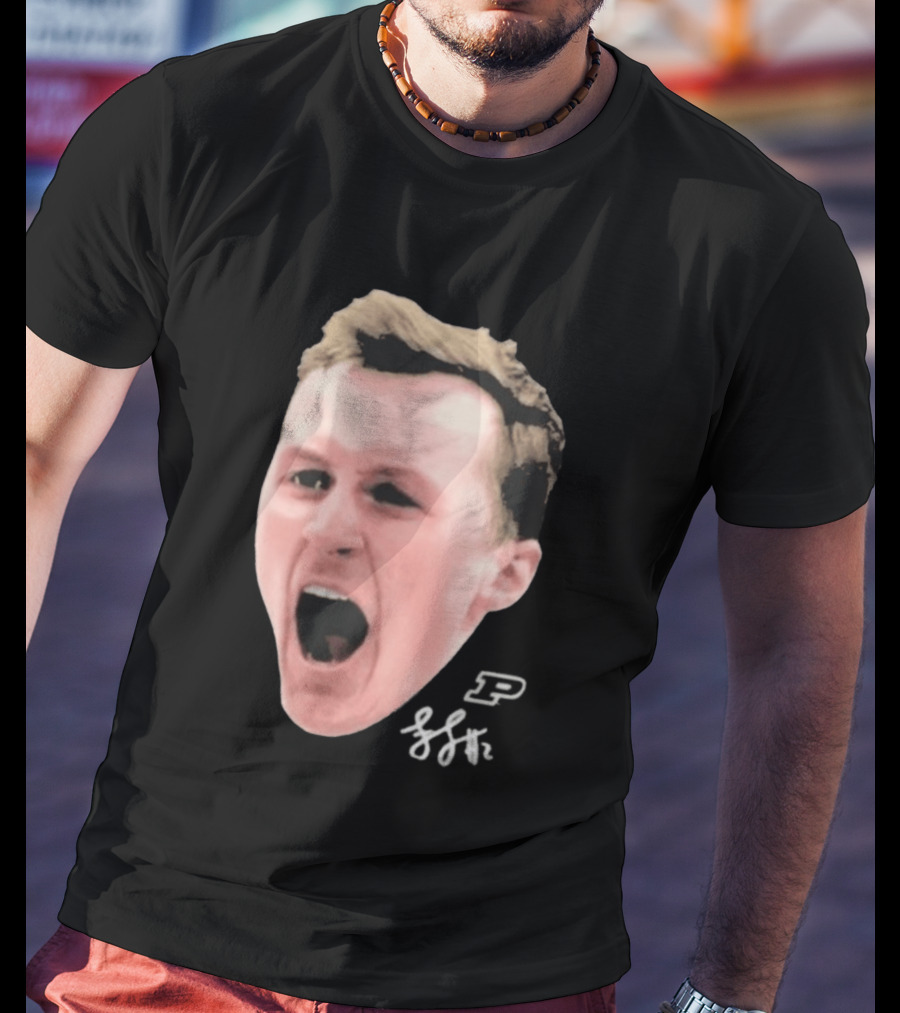 Purdue Boilermakers Will Berg Fletcher Loyer Big Face T-Shirt