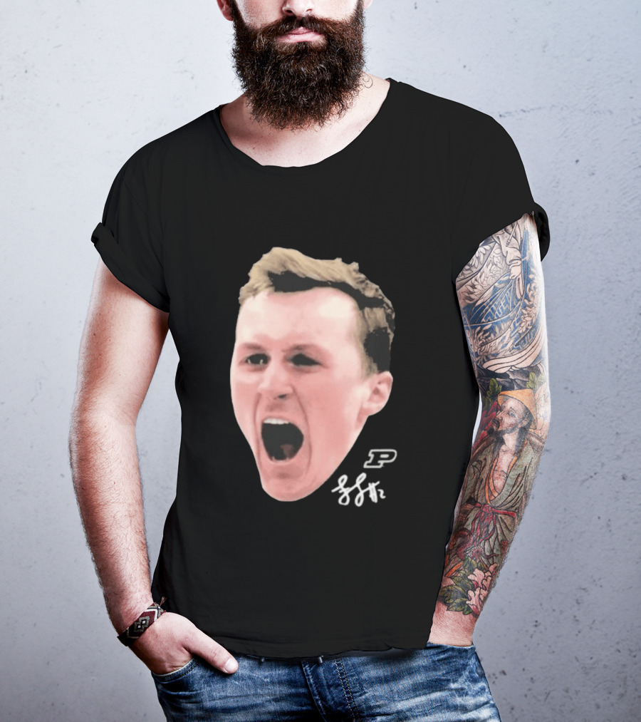 Purdue Boilermakers Will Berg Fletcher Loyer Big Face T-Shirt