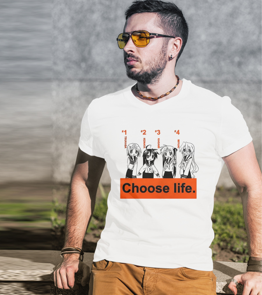 Tsukasa Konata Kagami Miyuki Choose Life T-Shirt
