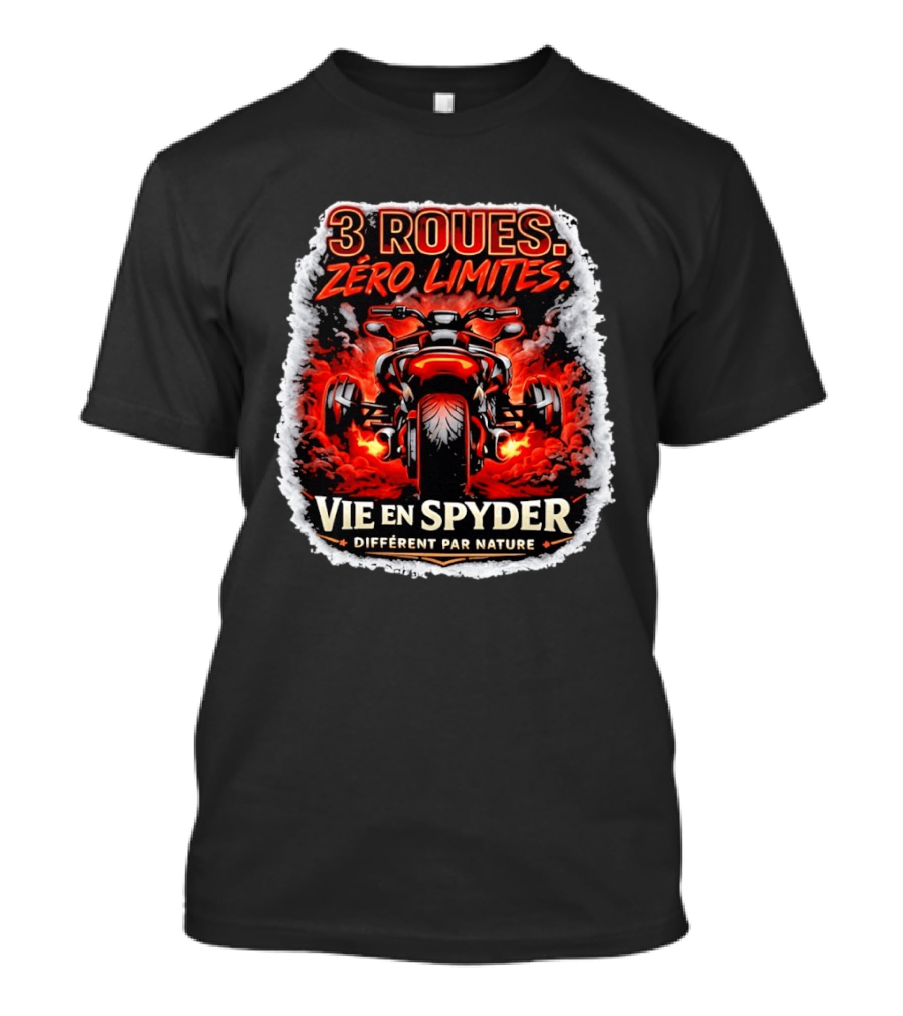 3 Roues Zéro Limites Vie En Spyder Différent Par Nature Moto Trike Adventure T-Shirt