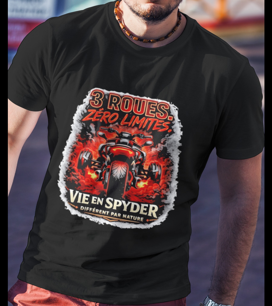 3 Roues Zéro Limites Vie En Spyder Différent Par Nature Moto Trike Adventure T-Shirt