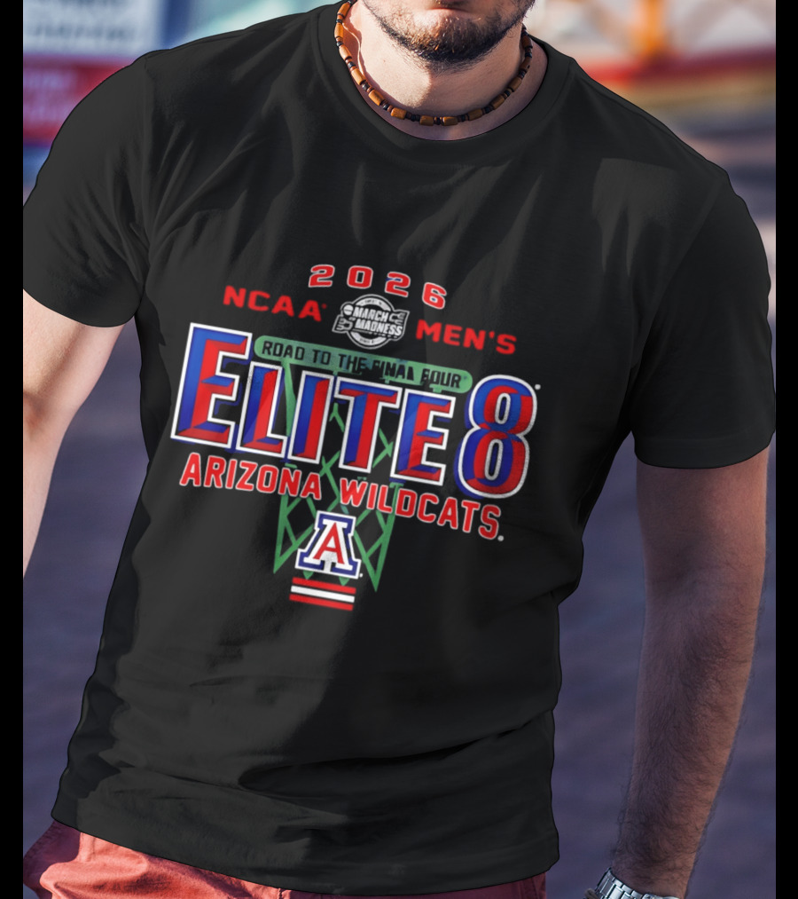 2026 NCAA Men's Basketball Elite 8 Arizona Wildcats Road To The Final Four T-Shirt